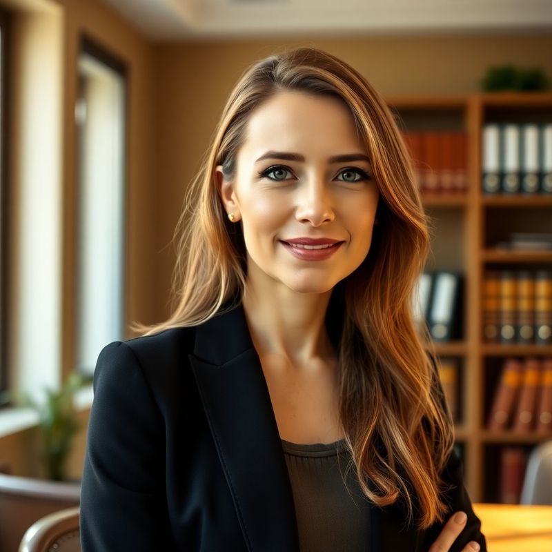 Consultantă GrowthFrontier în biroul cu tonuri sand-olive